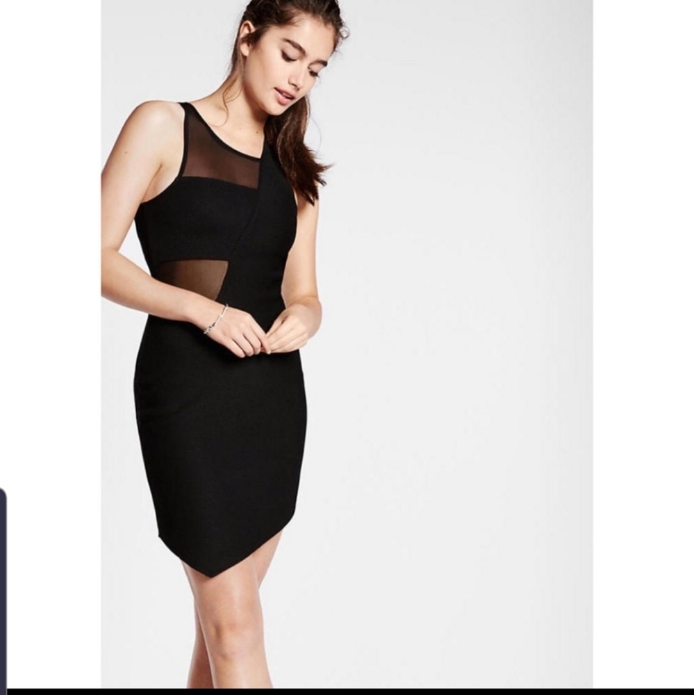 Express Mesh Asymmetrical Dress